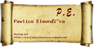Pavlics Eleonóra névjegykártya